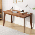 Bureau compact en bois avec tiroirs - Table pour ordinateur domestique - Couleur noyer - 120 cm