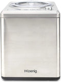 H.Koenig Machine à Glace Professionnelle 2L, Sorbetière Électrique 180W avec Fonction Réfrigérante