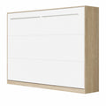 Lit escamotable horizontal 140x200 cm chêne blanc