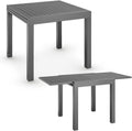 Table de jardin Laki extensible 80x80 cm en aluminium anthracite pour balcon