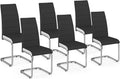 IDMarket - Ensemble de 6 chaises MIA noires avec bordure blanche pour salle à manger