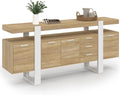 Buffet Phoenix XXL 180 cm avec 4 portes et 3 tiroirs - Bois et Blanc