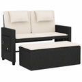 Banc d'extérieur multifonction pliable noir