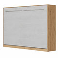 Lit Escamotable Horizontal 120x200cm en Chêne Sauvage et Béton