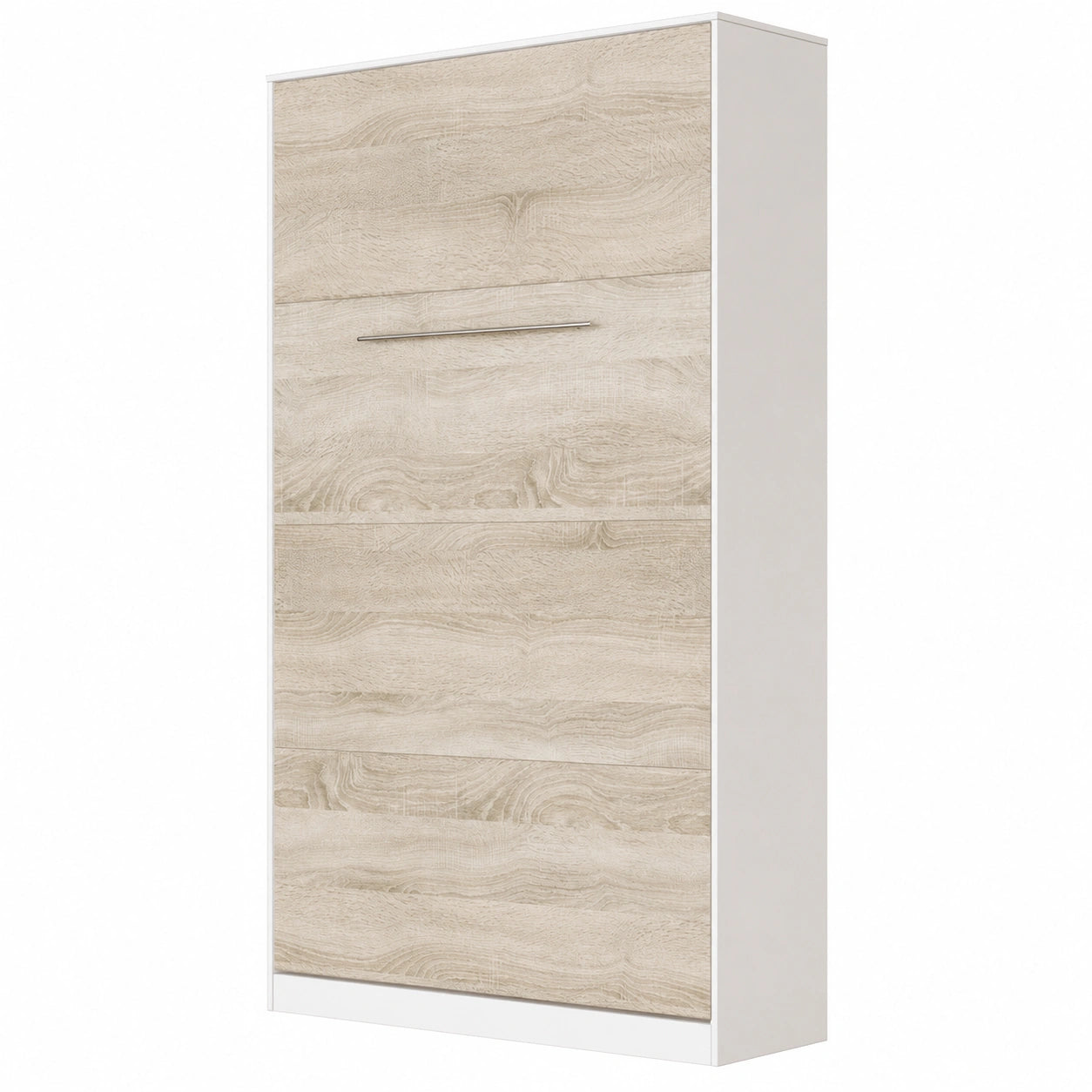 Lit Vertical Escamotable 120x200 cm en Blanc et Chêne Sonoma