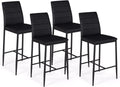 Tabourets Hauts Romane par IDMarket en PVC Noir - Lot de 4 chaises de Bar Design Moderne