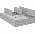 Lit fonctionnel avec rangement 120 x 190 cm en bois gris