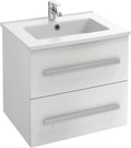 Meuble Salle de Bain Jacob Delafon OLA UP 60cm avec Vasque Céramique - 2 Tiroirs à Fermeture Douce - Blanc Brillant