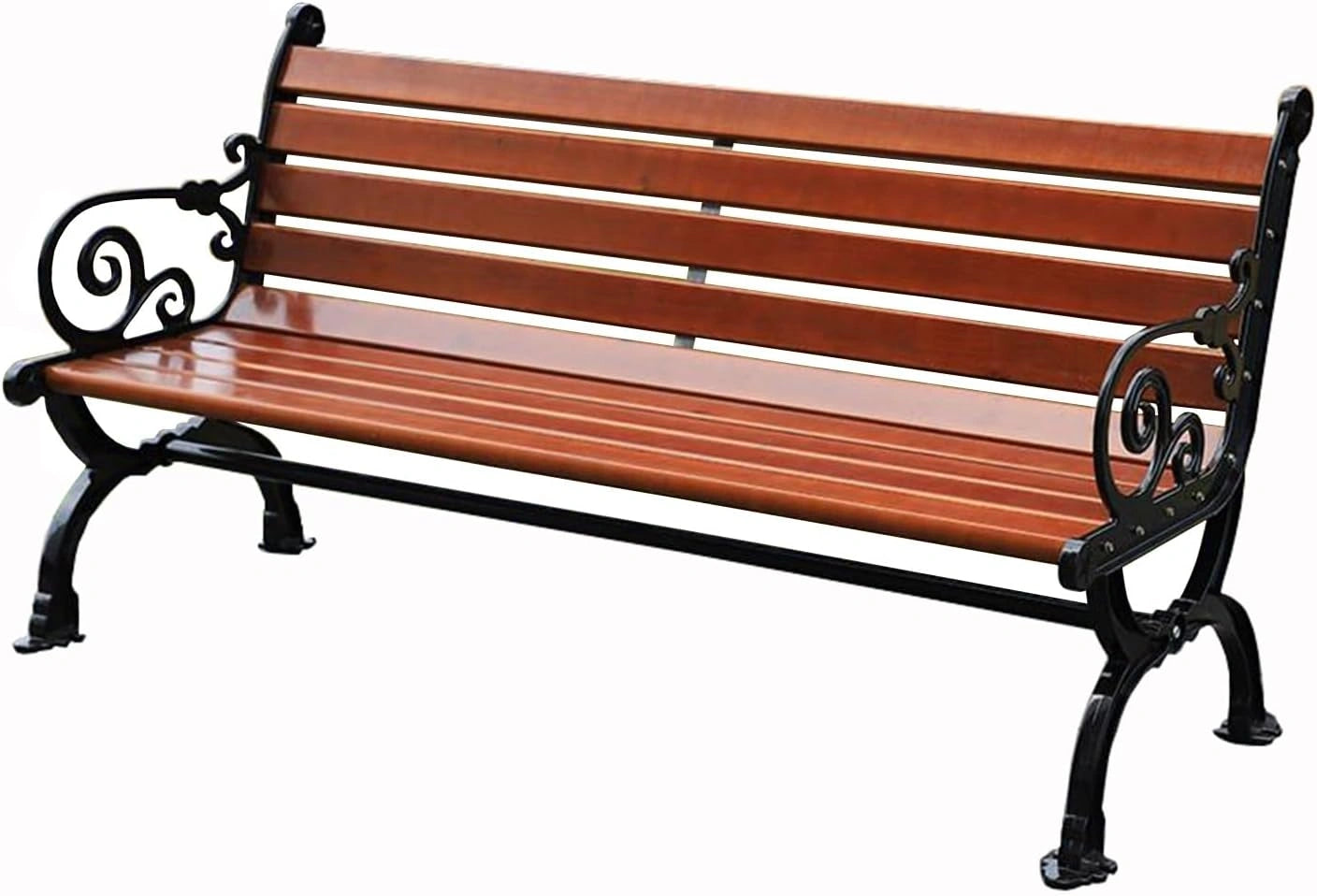 Banc de Jardin Durable en Aluminium et Bois, Résistant aux Intempéries