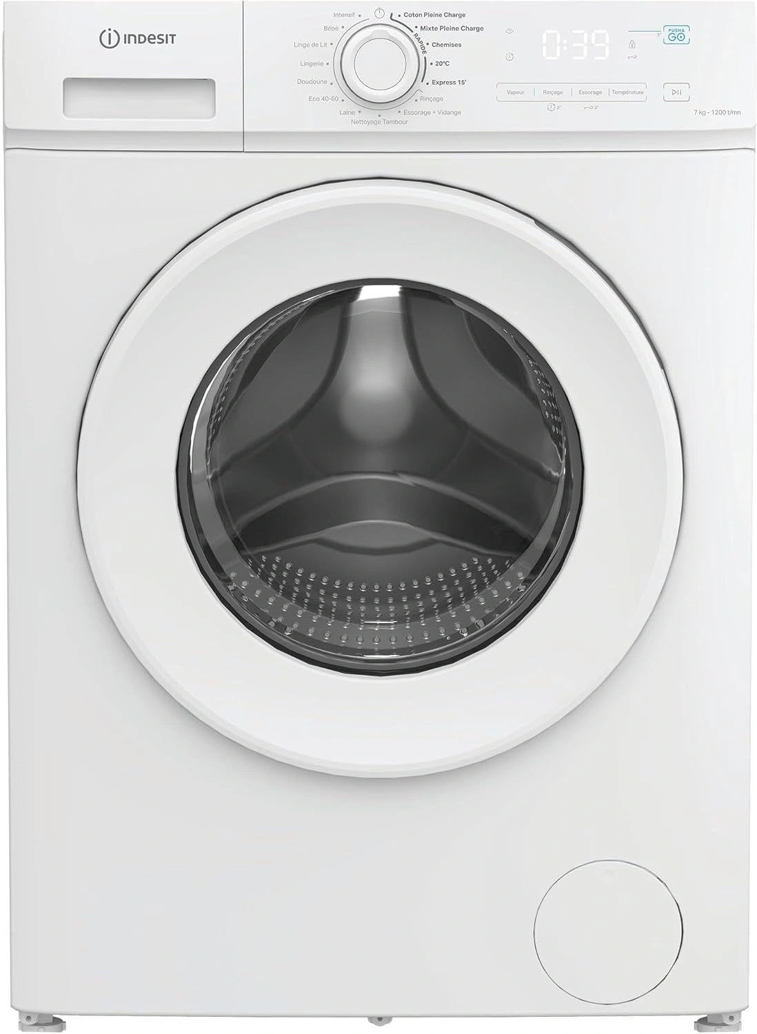 Lave-linge INDESIT 7 kg - Programme MyTime, Économie d'énergie