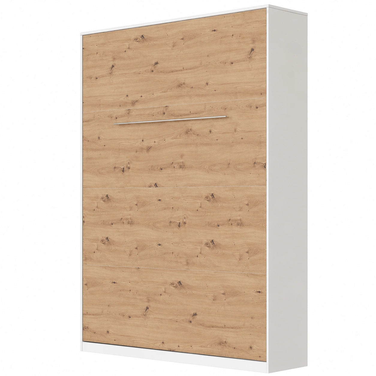 Lit Vertical Pliant 140x200cm Blanc et Chêne Naturel