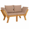 Banc de jardin multifonction en bois d'acacia avec coussin