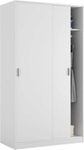 Armoire 2 Portes Coulissantes, 200 x 100 x 50 cm, Couleur Blanche Artik - Habitdesign