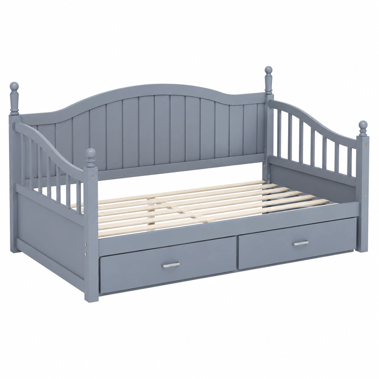 Canapé-lit extensible en bois massif avec tiroirs et lit escamotable