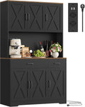 Buffet de Cuisine HOCSOK 105x180 cm, Armoire Haute avec Étagères Ajustables et Tiroirs
