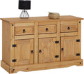 Buffet en Bois Style Mexicain avec Rangements et Tiroirs