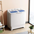 Giantex Mini Machine à Laver Compacte 5,5 kg, Portable pour Appartement, Chambre, Bleu et Blanc