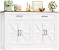 HOCSOK Armoire de Cuisine avec 2 Tiroirs et 4 Portes, Buffet de Rangement pour Salon et Salle à Manger, Dimensions: 40 x 120 x 87 cm