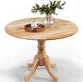 Table Rond en Bois Rustique pour 4 Personnes, Design Élégant et Durable, Diamètre 100 cm