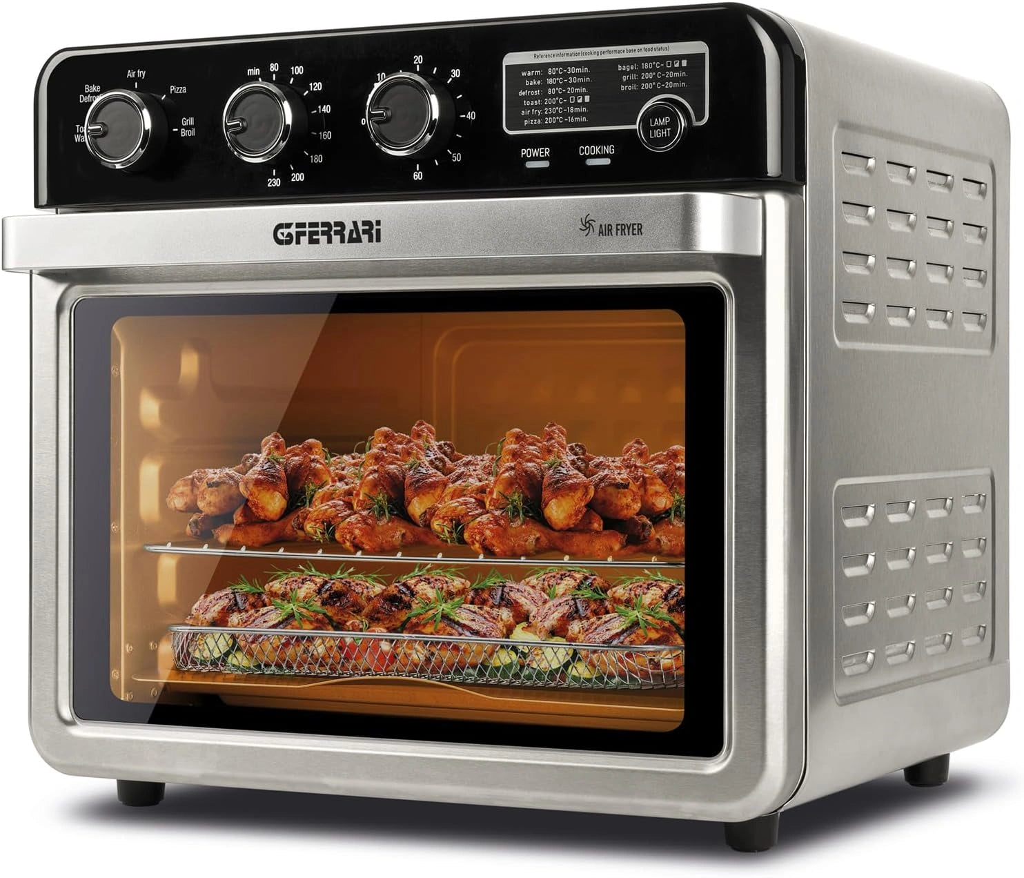 Four à Convection Multifonction G3 Ferrari 32L, 2000W, 5 Modes, Température Réglable 230°C, Minuterie, Accessoires Inox