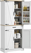 Buffet de Cuisine HOMCOM avec Rangement à 6 Étagères et 1 Tiroir, Blanc