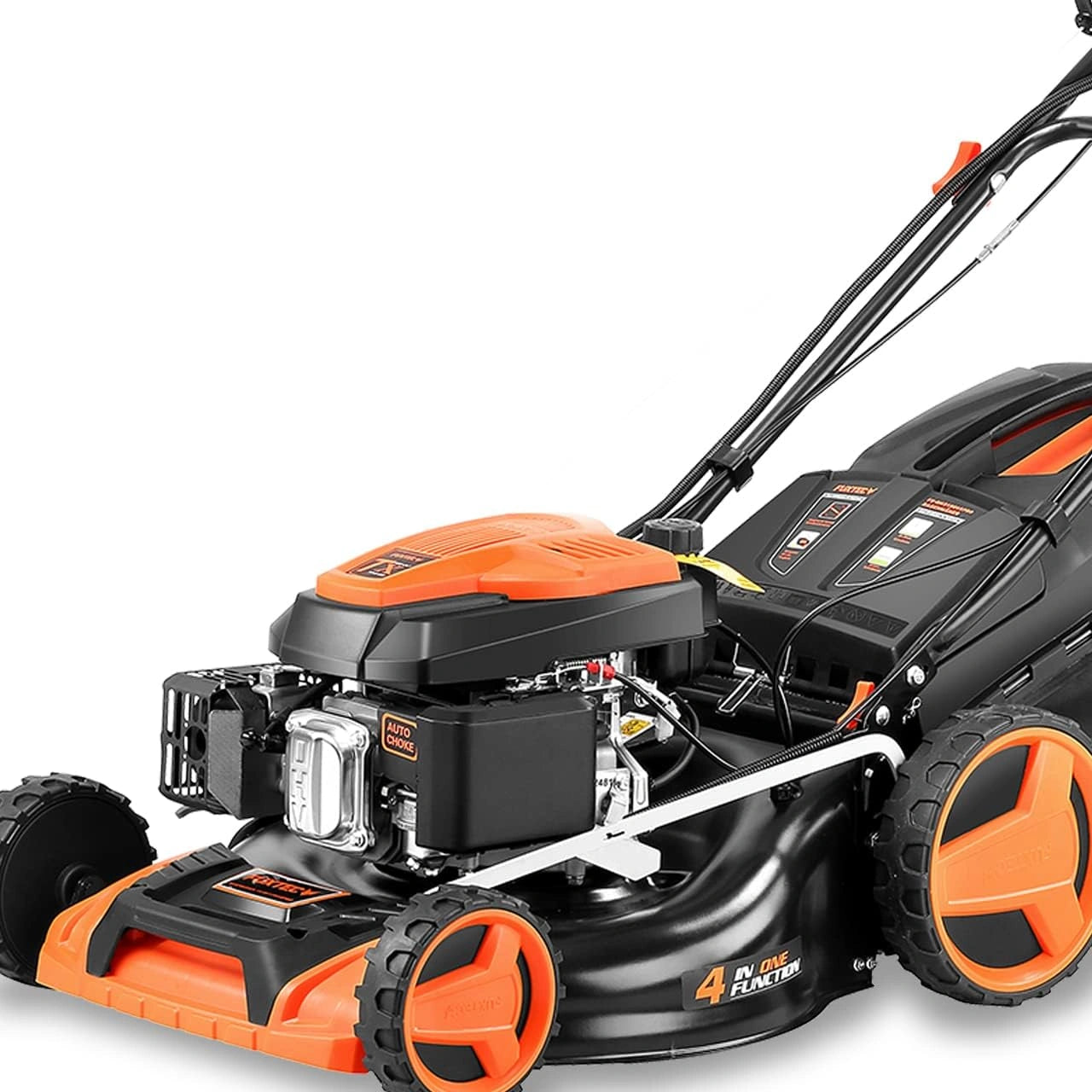 FUXTEC Tondeuse Autoportée Électrique FX-RM5196eSPRO - 51 cm, Vitesse Variable, Mulching, Hauteur Réglable, Bac de 60 L