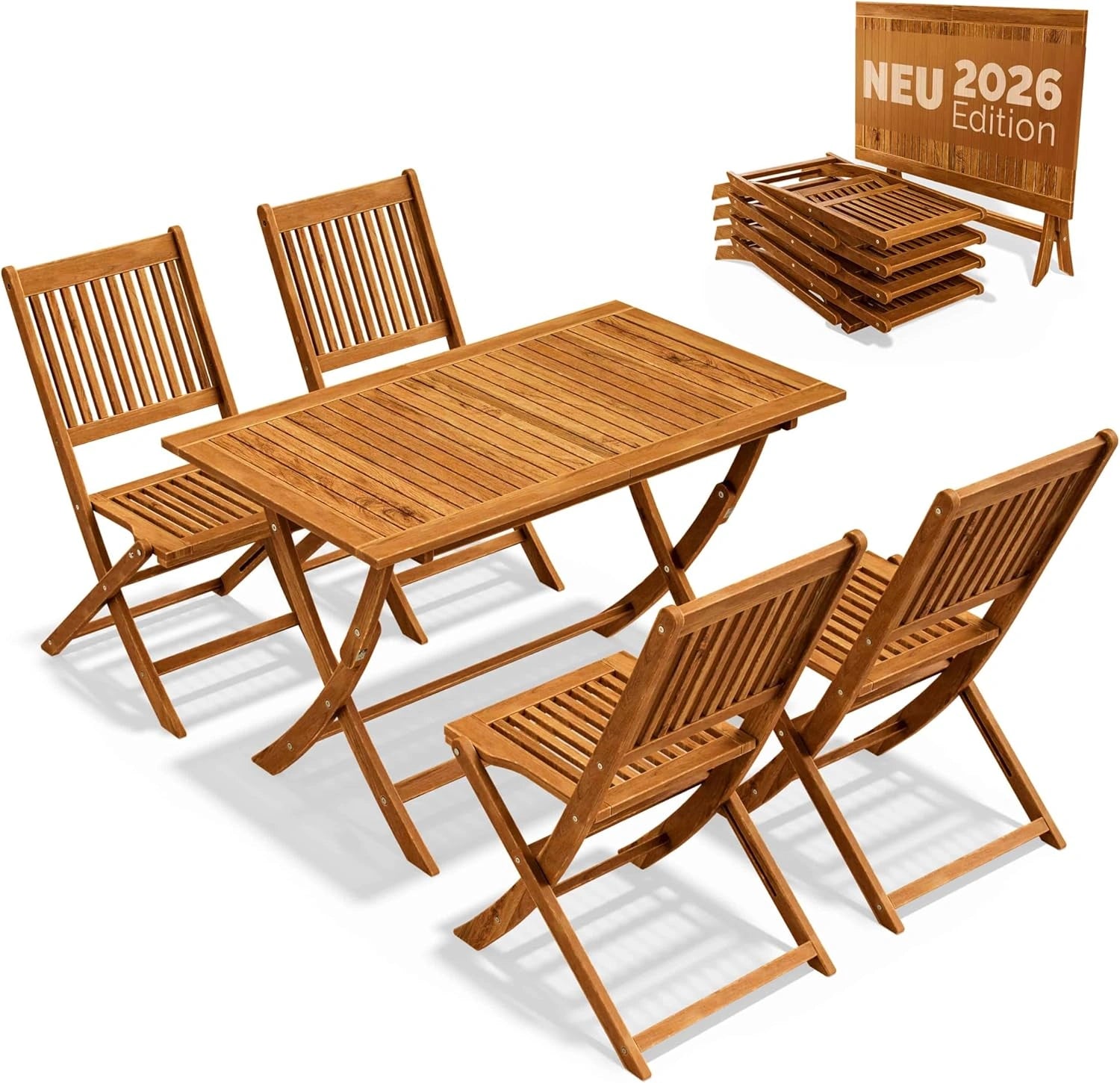 Ensemble Salon de Jardin en Acacia FSC pour 4 Personnes - Casaria® Modèle 2026