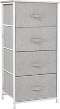 Armoire en Tissu avec 4 Tiroirs et Cadre Métallique - 45 x 30 x 92 cm
