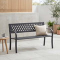 Banc de Jardin 3 Places en Acier, Motif Treillis pour Terrasse et Parc