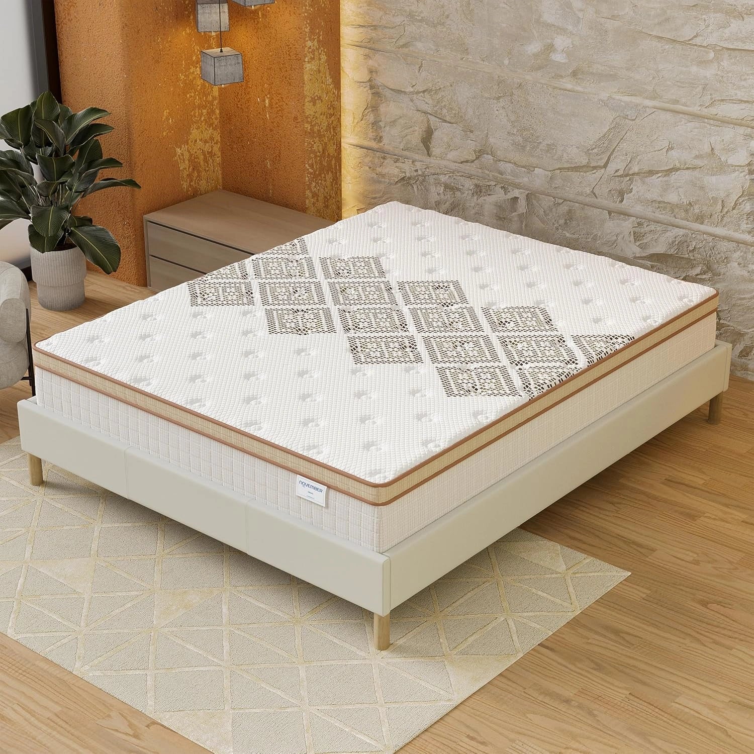 Matelas Hybride 140x190cm - Ressorts Ensachés et Mousse Haute Densité - Épaisseur 28cm - Confort Hôtelier - Anti-bactérien