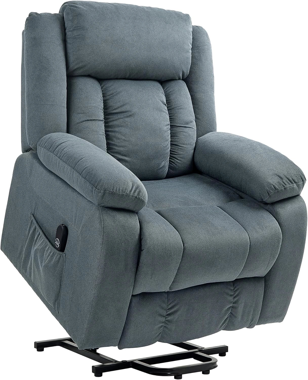 Fauteuil Releveur Électrique Relax HOMCOM avec Télécommande et Poches Latérales, Velours Gris